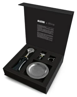Gam01 Wein-Set aus Edelstahl - Schwarz
