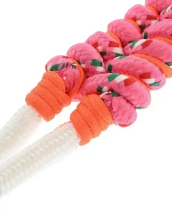 Geflochtener Schlüsselanhänger mit Karabiner - Rosa