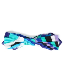 Geknoteter Haarreif mit Iride-Print - Blau