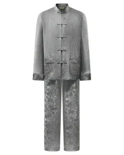 Gemusterter Pyjama - Grau