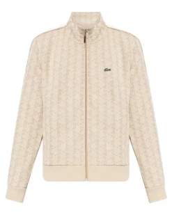 Gemusterte Sweatshirtjacke - Nude