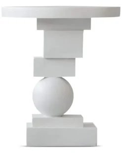 Geometrischer Artist Beistelltisch (50cm x 44cm) - Weiß