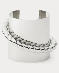 Geometrischer silberfarbener Armreif Grey