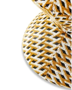 Geo Soft Zig Zag Hocker (47cm) - Nude