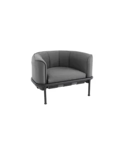 Gepolsterter Sessel Dock - Schwarz - Ferrari Batyline-Stoff - Designer Sebastian Herkner