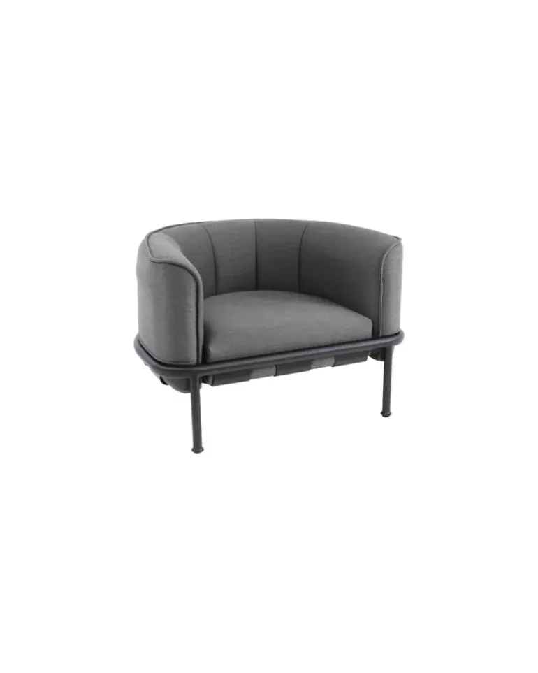 Gepolsterter Sessel Dock - Schwarz - Ferrari Batyline-Stoff - Designer Sebastian Herkner