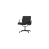 Gepolsterter Sessel Soft Pad - Schwarz - Aluminium-Druckguß - Designer Charles & Ray Eames