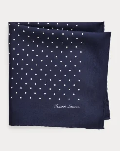 Gepunktetes Foulard-Einstecktuch Blue