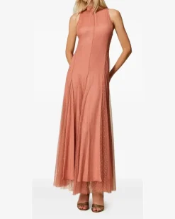Gepunktetes Tüllkleid - Rosa