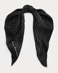 Gepunktetes Tuch aus Seidentwill Black