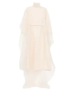 Gerafftes Tüllkleid - Nude