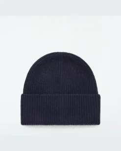 Gerippte Beanie Aus Woll-Kaschmir-Mix Blau