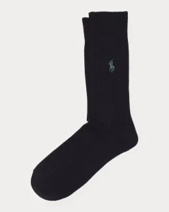 Gerippte Damensocken Black