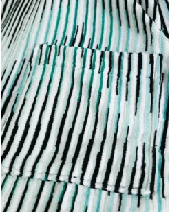 Gerippter Bademantel mit Zickzackmuster - Blau