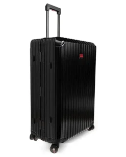 Gerippter Koffer aus Aluminium - Schwarz