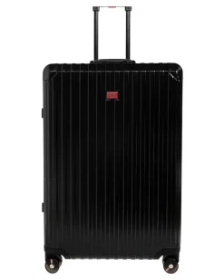 Gerippter Koffer aus Aluminium - Schwarz