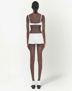 Gerippte Shorts - Weiß