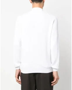 Gerippte Sweatshirtjacke - Weiß