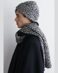 Gesprenkelte Beanie Aus Woll-Mix Blau