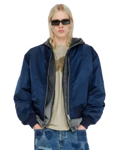 Gesteppte Bomberjacke mit Oval-D-Stickerei - Winterjacken - Herren - Blau