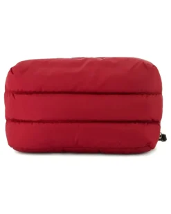 Gesteppte Caradoc Kosmetiktasche mit Logo-Schild - Rot