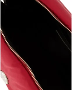 Gesteppte Caradoc Kosmetiktasche mit Logo-Schild - Rot