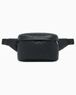 Gesteppte Gürteltasche mit verstellbarem Riemen Schwarz