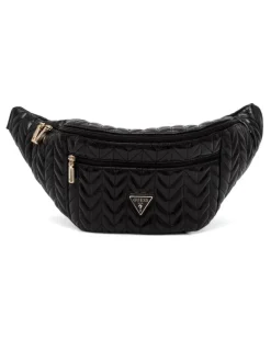 Gesteppte Gürteltasche mit Zickzackmuster - Schwarz