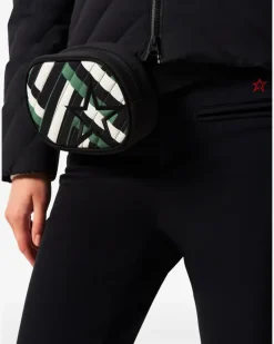 Gesteppte Mini-Gürteltasche mit Sternmotiv - Schwarz