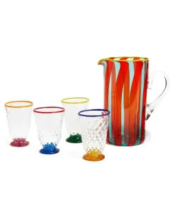 Gestepptes Glas mit Kontrastdetails (4er-Set) - Nude
