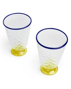 Gestepptes Glas mit Kontrastdetails (2er-Set) - Nude