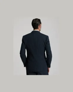 Gestreifte Fischgrat-Anzugjacke Blue