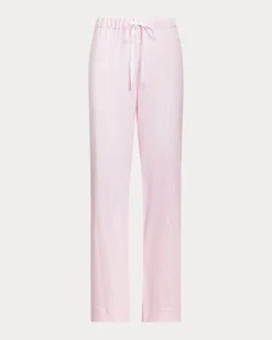 Gestreifte Pyjamahose aus Baumwolljersey Pink
