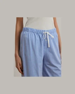Gestreifte Pyjamahose aus Baumwolljersey Blue