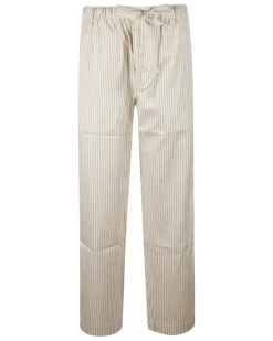 Gestreifte Pyjama-Hose - Nude