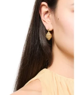 Gestreifter Pendel-Taschenschmuck Beige