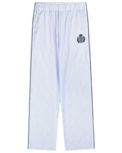 Gestreifter Pyjama mit Stickerei - Blau