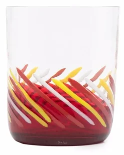 Gestreiftes Bora Glas - Weiß
