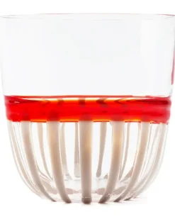 Gestreiftes Glas - Rot