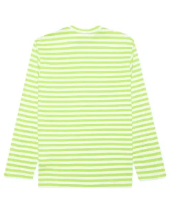 Gestreiftes Langarmshirt mit Herz-Logo - Grün