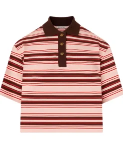 Gestreiftes Polohemd Red