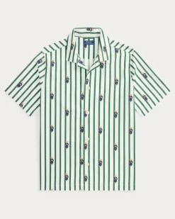 Gestreiftes Pyjamahemd aus Popeline Multi