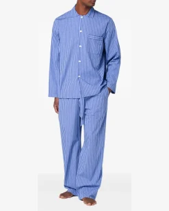 Gestreiftes Pyjama-Oberteil - Blau