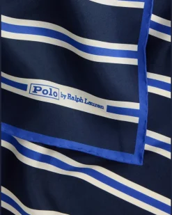 Gestreiftes Seiden-Bandana - Blau