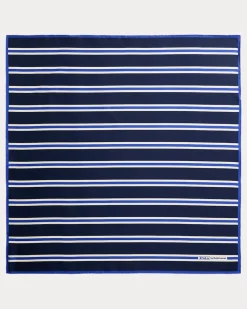 Gestreiftes Seidentuch Blue