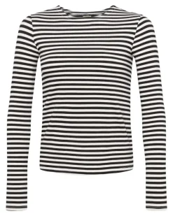 Gestreiftes Tess Langarmshirt - Schwarz