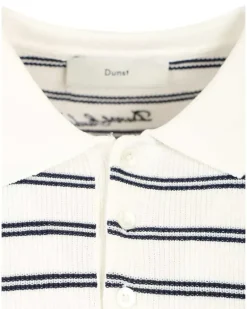 Gestricktes Polotop mit Streifen - Weiß
