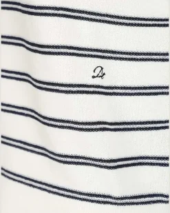 Gestricktes Polotop mit Streifen - Weiß