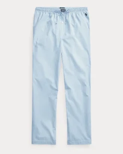 Gingan-Pyjamahose aus Baumwolle Blue