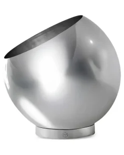Globe Blumentopf mit Oblique-Schnitt - Silber